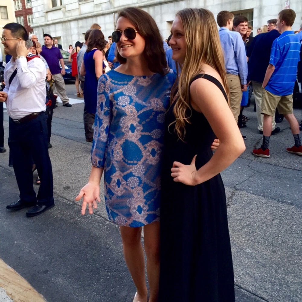 Women’s long sleeve blue chiffon dress L